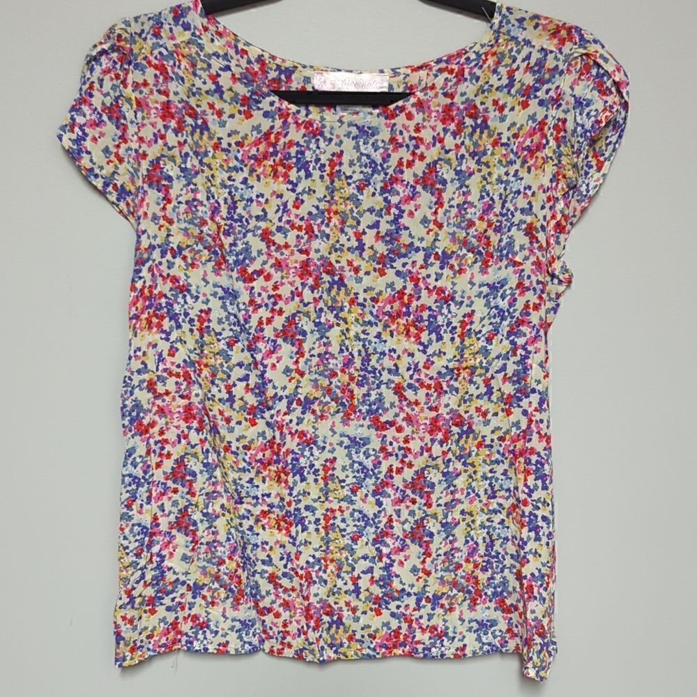 Love Notes Floral Tulip Sleeve Blouse